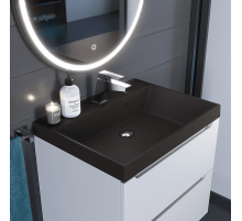 Раковина кварцевая для ванной Uperwood Classic Quartz (60 см, коричневая матовая, трюфель)