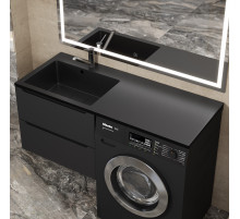 Раковина над стиральной машиной Uperwood Cosmos 120 см, левая, уголь