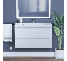 Тумба под раковину для ванной комнаты Uperwood Tanos подвесная (90 см, белая)