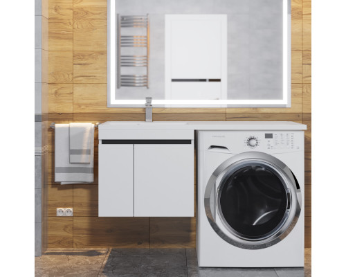 Тумба под стиральную машину Uperwood Magenta (60 см, подвесная, белая/графит, с дверцами)