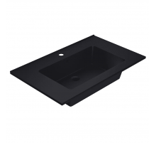 Раковина для ванной полувстраиваемая Uperwood Parma Quartz (75 см, черная матовая, уголь)