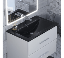 Раковина кварцевая для ванной Uperwood Foster Quartz (70 см, черная матовая, уголь)