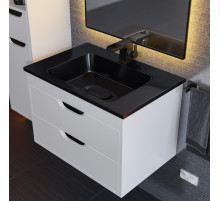 Раковина для ванной полувстраиваемая Uperwood Modul 65 см, черная глянцевая