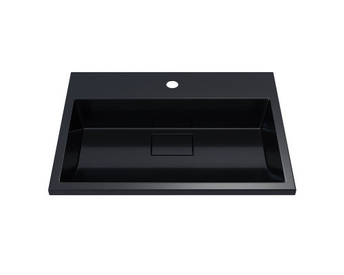 Раковина для ванной полувстраиваемая Uperwood Barsa, 60 см, черная глянцевая