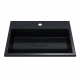 Раковина для ванной полувстраиваемая Uperwood Barsa, 60 см, черная глянцевая