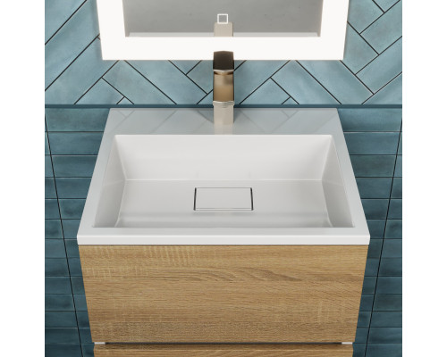 Раковина для ванной полувстраиваемая Uperwood Barsa, 50 см, белая глянцевая