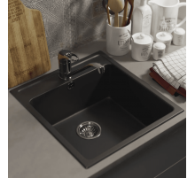 Кухонная мойка из искусственного камня Uperwood UPD-406 (прямоугольная, цвет уголь)