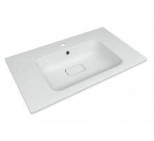 Раковина кварцевая для ванной Uperwood Lagoon Quartz (80 см, прямоугольная, белая матовая, жасмин)