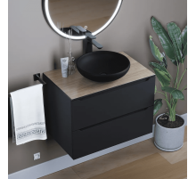 Раковина для ванной комнаты накладная Uperwood Sfera (40 см, круглая, черный)