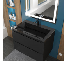 Раковина для ванной Uperwood Olivia 70 см, черная глянцевая