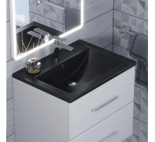 Раковина кварцевая для ванной Uperwood Foster Quartz (60 см, черная матовая, уголь)