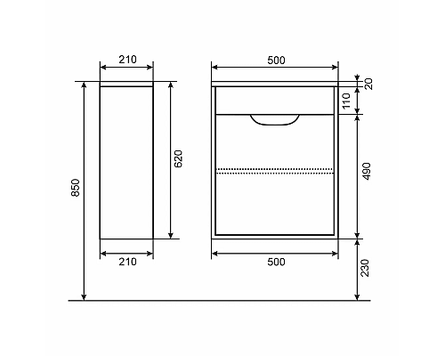 Приобрести Тумба под раковину для ванной Uperwood Modul (50 см, подвесная, матовая, белая) в магазине сантехники Santeh-Crystal.ru