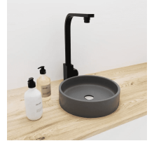 Раковина для ванной комнаты накладная Uperwood Round (34 см, круглая, графит)