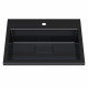 Раковина для ванной полувстраиваемая Uperwood Barsa, 50 см, черная глянцевая