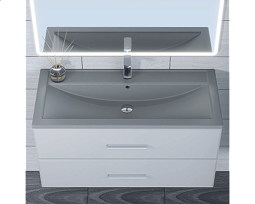 Santeh-Crystal.ru: Раковина кварцевая для ванной Uperwood Foster Quartz (100 см, серая матовая, бетон) Заказать Раковина кварцевая для ванной Uperwood Foster Quartz (100 см, серая матовая, бетон) в магазине сантехники Santeh-Crystal.ru