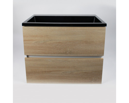 Раковина для ванной полувстраиваемая Uperwood Barsa, 60 см, черная глянцевая