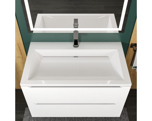 Раковина для ванной полувстраиваемая Uperwood Infinity 80х45х14 см, белая глянцевая