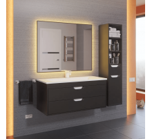 Тумба с раковиной для ванной Uperwood Modul (100 см, подвесная, матовая, черная)