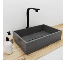 Раковина для ванной комнаты накладная Uperwood Angkor (60x40 см, прямоугольная, графит)