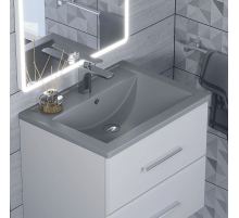 Раковина кварцевая для ванной Uperwood Foster Quartz (60 см, серая матовая, бетон)