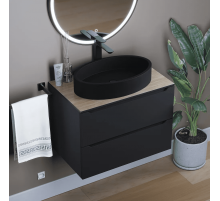 Раковина для ванной комнаты накладная Uperwood Rome (55x35 см, овальная, черный)