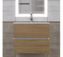 Тумба под раковину для ванной Uperwood Barsa (60 см, подвесная, белая/дуб сонома)