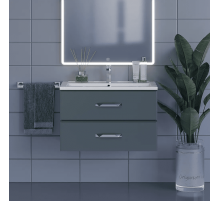 Тумба под раковину для ванной комнаты Uperwood Foster (80 см, подвесная, серый графит)