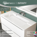 Раковина для ванной полувстраиваемая Uperwood Infinity 100х45х15,3 см, без отверстия для смесителя, белая глянцевая