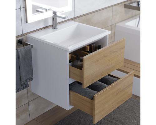 Раковина для ванной полувстраиваемая Uperwood Barsa, 50 см, белая глянцевая