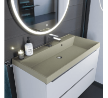 Раковина кварцевая для ванной Uperwood Classic Quartz (100 см, бежевая матовая, десерт)