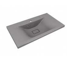 Раковина кварцевая для ванной Uperwood Elen Quartz (80 см, прямоугольная, серая матовая, серый шелк)