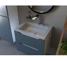 Раковина для ванной полувстраиваемая Uperwood Modul (65 см, прямоугольная, серая глянцевая)