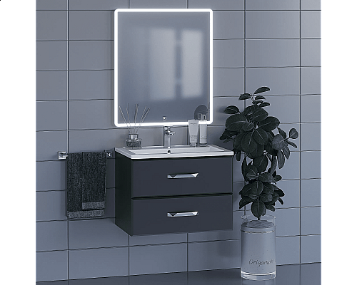 Santeh-Crystal.ru: Тумба с раковиной для ванной Uperwood Foster (70 см, подвесная, черная) Купить Тумба с раковиной для ванной Uperwood Foster (70 см, подвесная, черная) в магазине сантехники Santeh-Crystal.ru