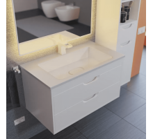 Тумба под раковину для ванной Uperwood Modul (80 см, подвесная, матовая, белая)