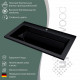 Раковина для ванной полувстраиваемая Uperwood Infinity 100х45х15,3 см, черная глянцевая