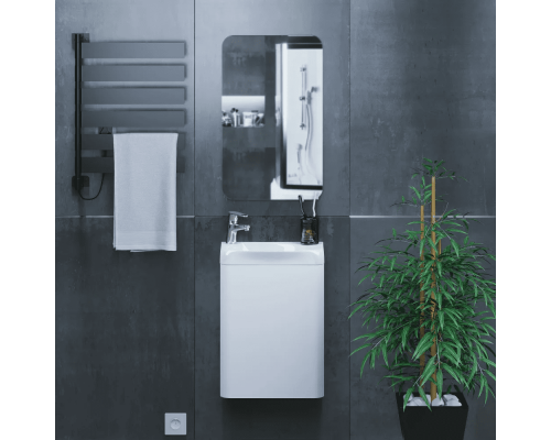 Заказать Тумба с раковиной для ванной Uperwood Bio (40 см, подвесная, белый глянец) в магазине сантехники Santeh-Crystal.ru