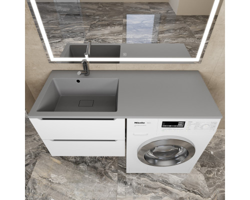 Раковина над стиральной машиной Uperwood Cosmos 120 см, левая, серый шелк