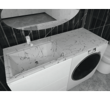 Раковина над стиральной машиной Uperwood Марсал (120 см, левая, белый мрамор)