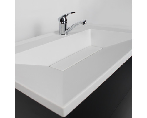 Раковина для ванной кварцевая Uperwood Lotus Quartz 80х50х13 см, белая матовая, жасмин