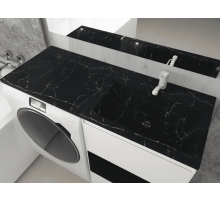 Раковина над стиральной машиной Uperwood Марсал (120 см, правая, черный мрамор)