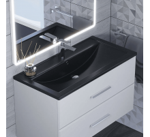 Раковина кварцевая для ванной Uperwood Foster Quartz (90 см, черная матовая, уголь)