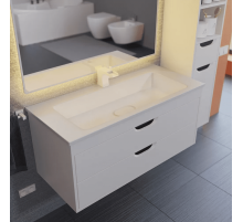 Тумба под раковину для ванной Uperwood Modul (100 см, подвесная, матовая, белая/графит)