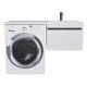 Тумба с раковиной под стиральную машину Uperwood Magenta (60/120 см, подвесная, белая/графит, выдвижной ящик, правая)