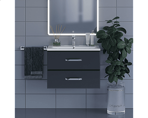 Santeh-Crystal.ru: Тумба с раковиной для ванной Uperwood Foster (70 см, подвесная, черная) Купить Тумба с раковиной для ванной Uperwood Foster (70 см, подвесная, черная) в магазине сантехники Santeh-Crystal.ru
