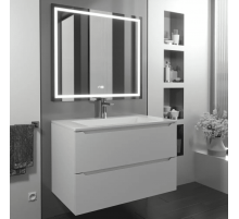 Тумба с раковиной для ванной Uperwood Next (80 см, подвесная, белая матовая)