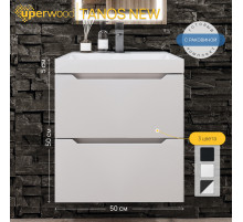 Тумба с раковиной для ванной Uperwood Tanos NEW (50 см, подвесная, белая)