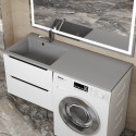 Раковина над стиральной машиной Uperwood Cosmos 120 см, левая, серый шелк
