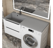 Раковина над стиральной машиной Uperwood Cosmos 120 см, левая, серый шелк