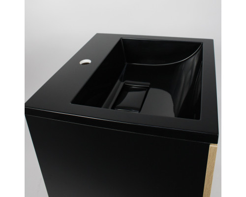 Раковина для ванной полувстраиваемая Uperwood Barsa, 50 см, черная глянцевая