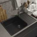 Кухонная мойка из искусственного камня Uperwood UPD-400 (прямоугольная, цвет уголь)